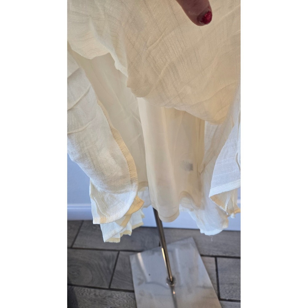 NWT Umgee Cream Lace Trim Short Sleeve Tunic Dress Women's Small - Picture 4 of 11